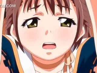 Anime sekolah seductress faraj terbentur keras oleh gergasi