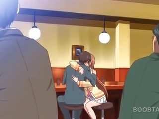 Redhead anime school doll seducing her attractive teacher